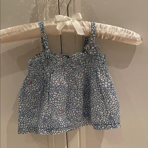 Jacadi Blue and Pink Floral Top with straps